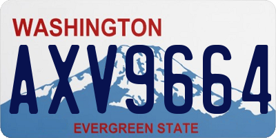 WA license plate AXV9664