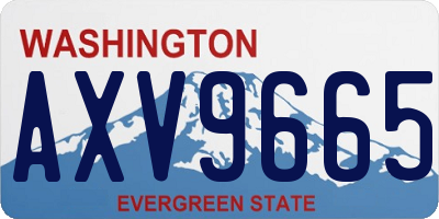 WA license plate AXV9665