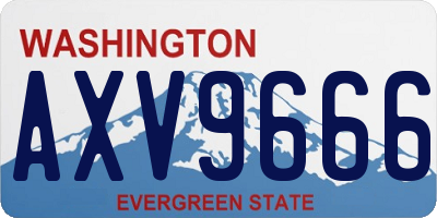 WA license plate AXV9666
