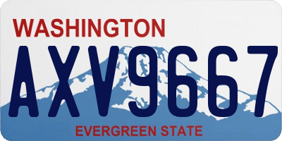 WA license plate AXV9667