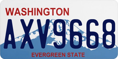 WA license plate AXV9668