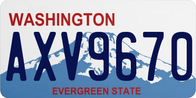 WA license plate AXV9670