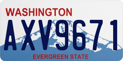 WA license plate AXV9671