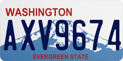 WA license plate AXV9674