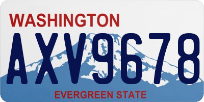 WA license plate AXV9678