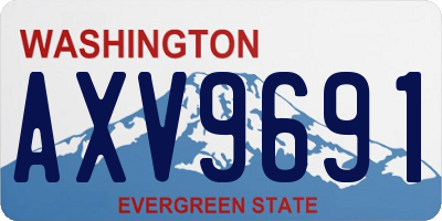 WA license plate AXV9691