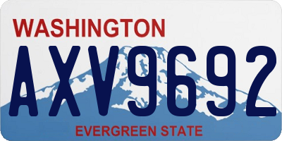 WA license plate AXV9692