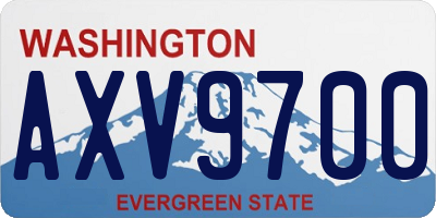 WA license plate AXV9700