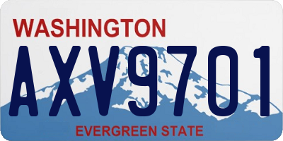 WA license plate AXV9701