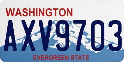WA license plate AXV9703