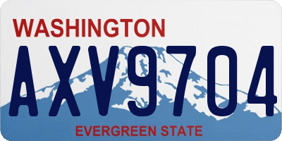 WA license plate AXV9704