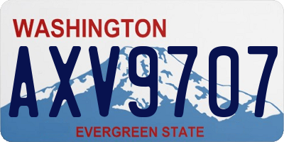WA license plate AXV9707