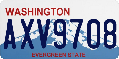WA license plate AXV9708