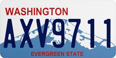WA license plate AXV9711