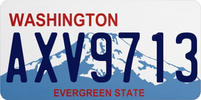 WA license plate AXV9713
