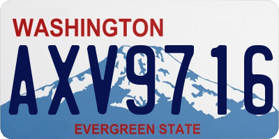 WA license plate AXV9716