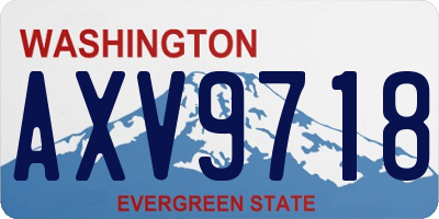 WA license plate AXV9718