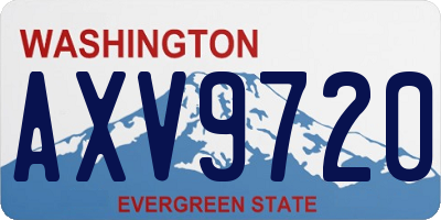 WA license plate AXV9720