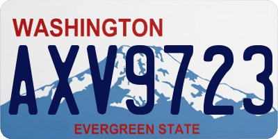 WA license plate AXV9723