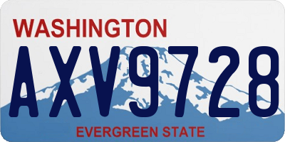WA license plate AXV9728