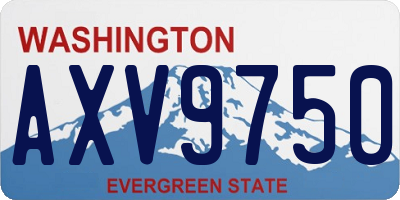 WA license plate AXV9750