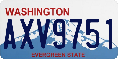 WA license plate AXV9751