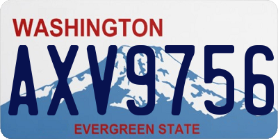 WA license plate AXV9756