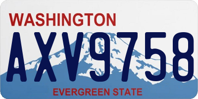 WA license plate AXV9758