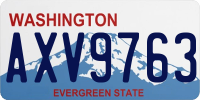 WA license plate AXV9763