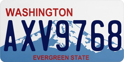 WA license plate AXV9768