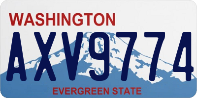 WA license plate AXV9774