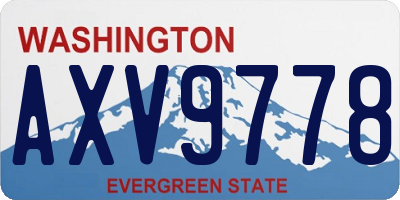 WA license plate AXV9778