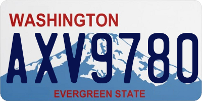 WA license plate AXV9780