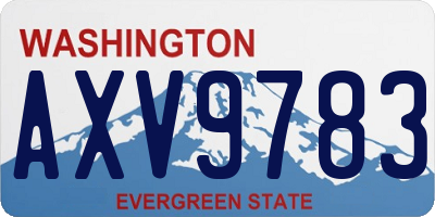 WA license plate AXV9783