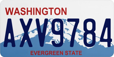 WA license plate AXV9784