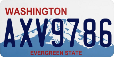 WA license plate AXV9786