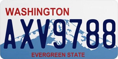 WA license plate AXV9788