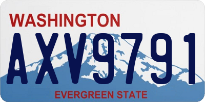 WA license plate AXV9791