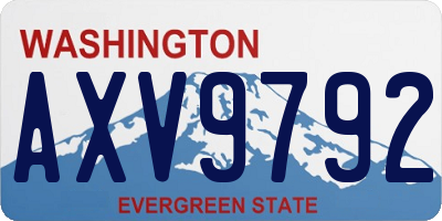 WA license plate AXV9792