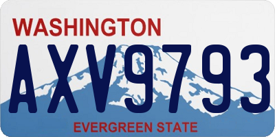 WA license plate AXV9793