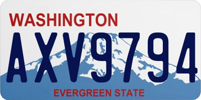 WA license plate AXV9794