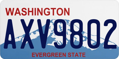 WA license plate AXV9802