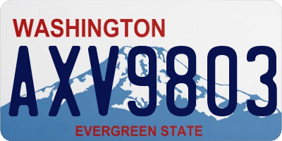 WA license plate AXV9803