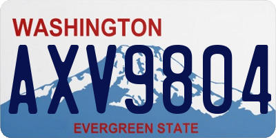 WA license plate AXV9804