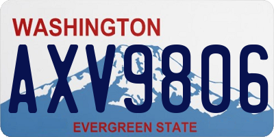 WA license plate AXV9806
