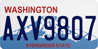 WA license plate AXV9807