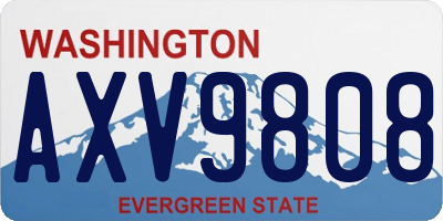 WA license plate AXV9808