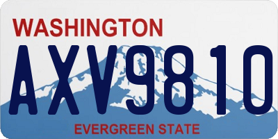 WA license plate AXV9810
