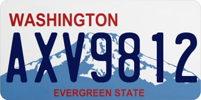 WA license plate AXV9812