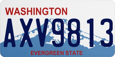 WA license plate AXV9813
